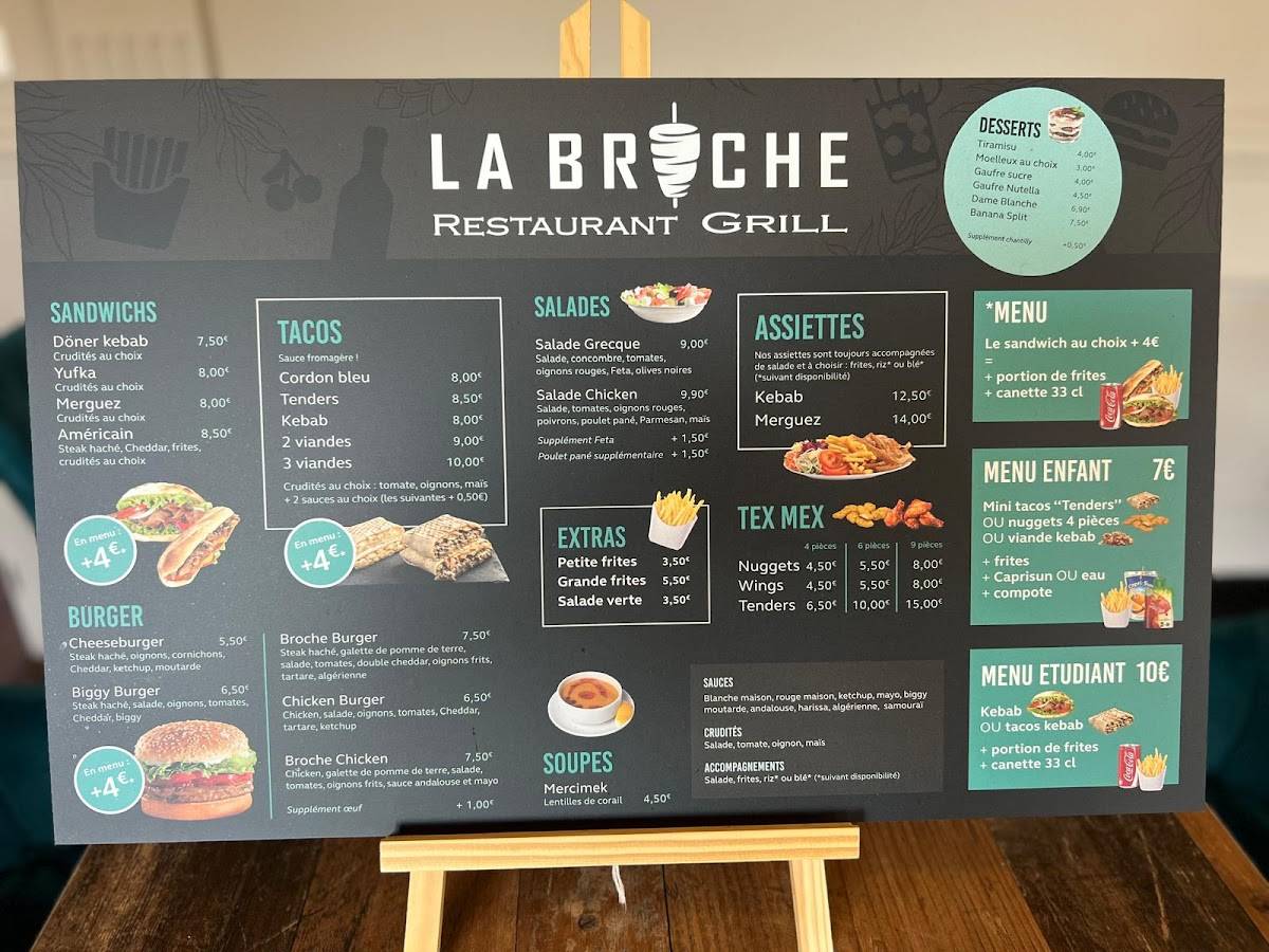 Menu de LA BROCHE GEISPOLSHEIM