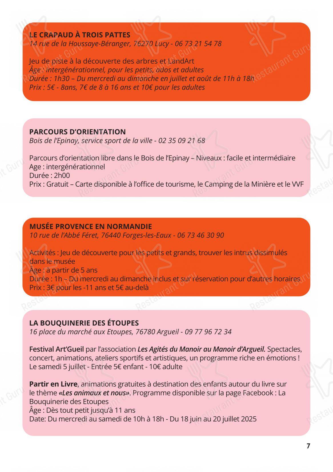 Menu bar pour L'Audace restaurant