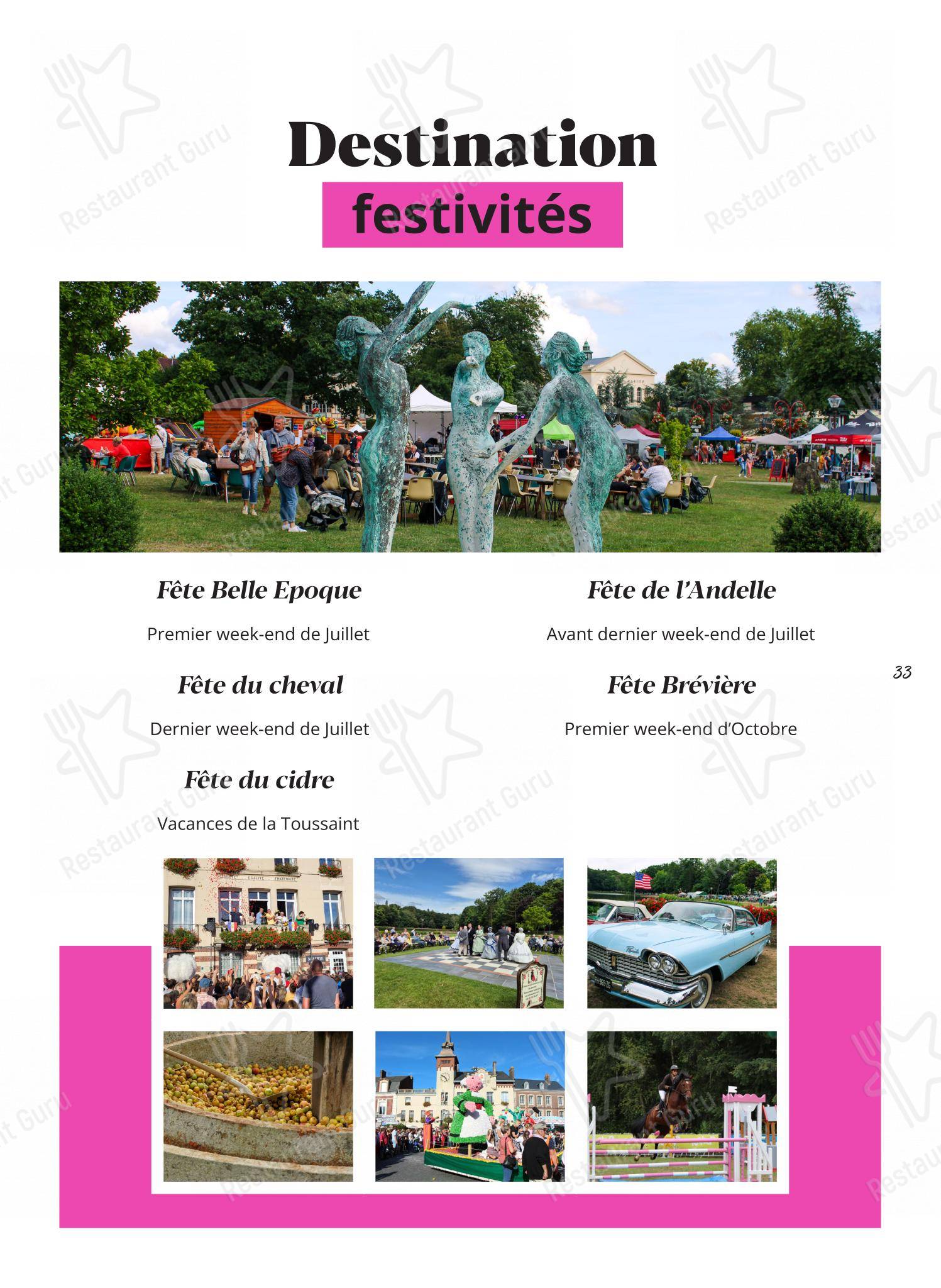 Menu pour L'Audace restaurant