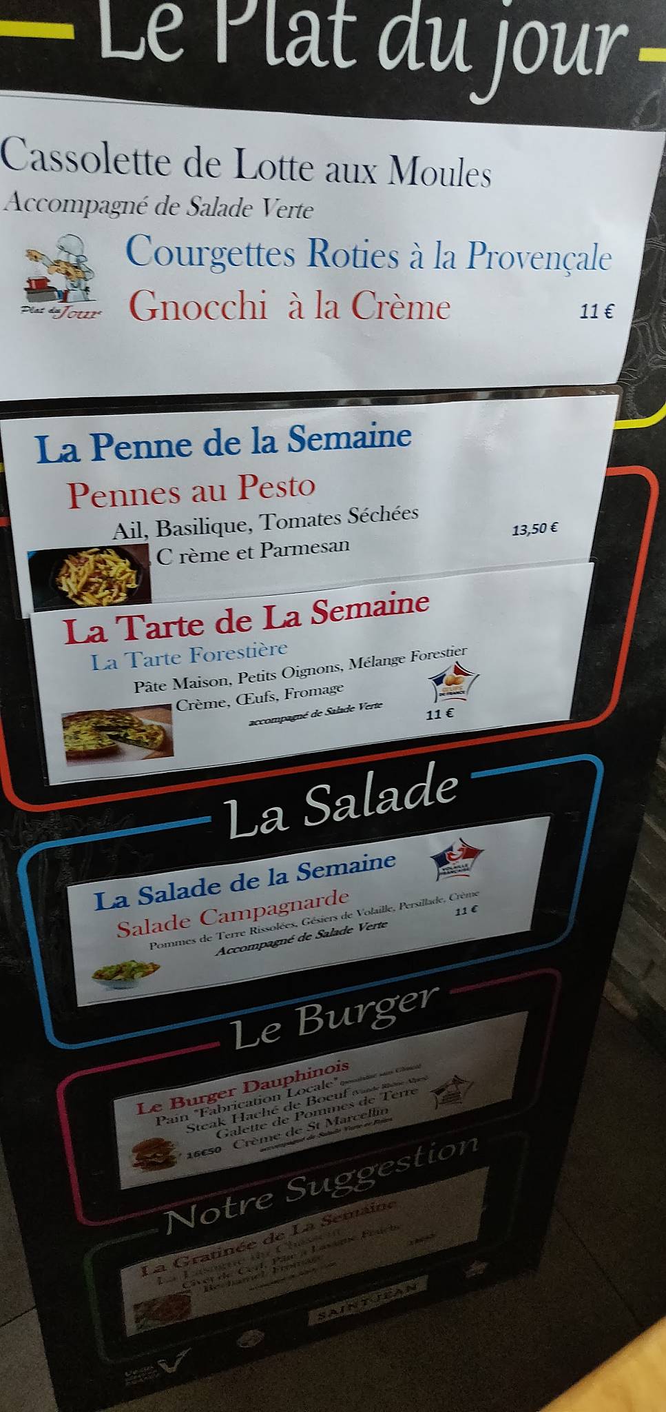 Menu de LE BBA