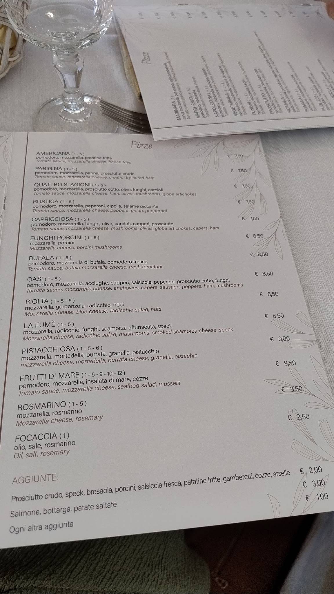 Menu di L'Oasi 