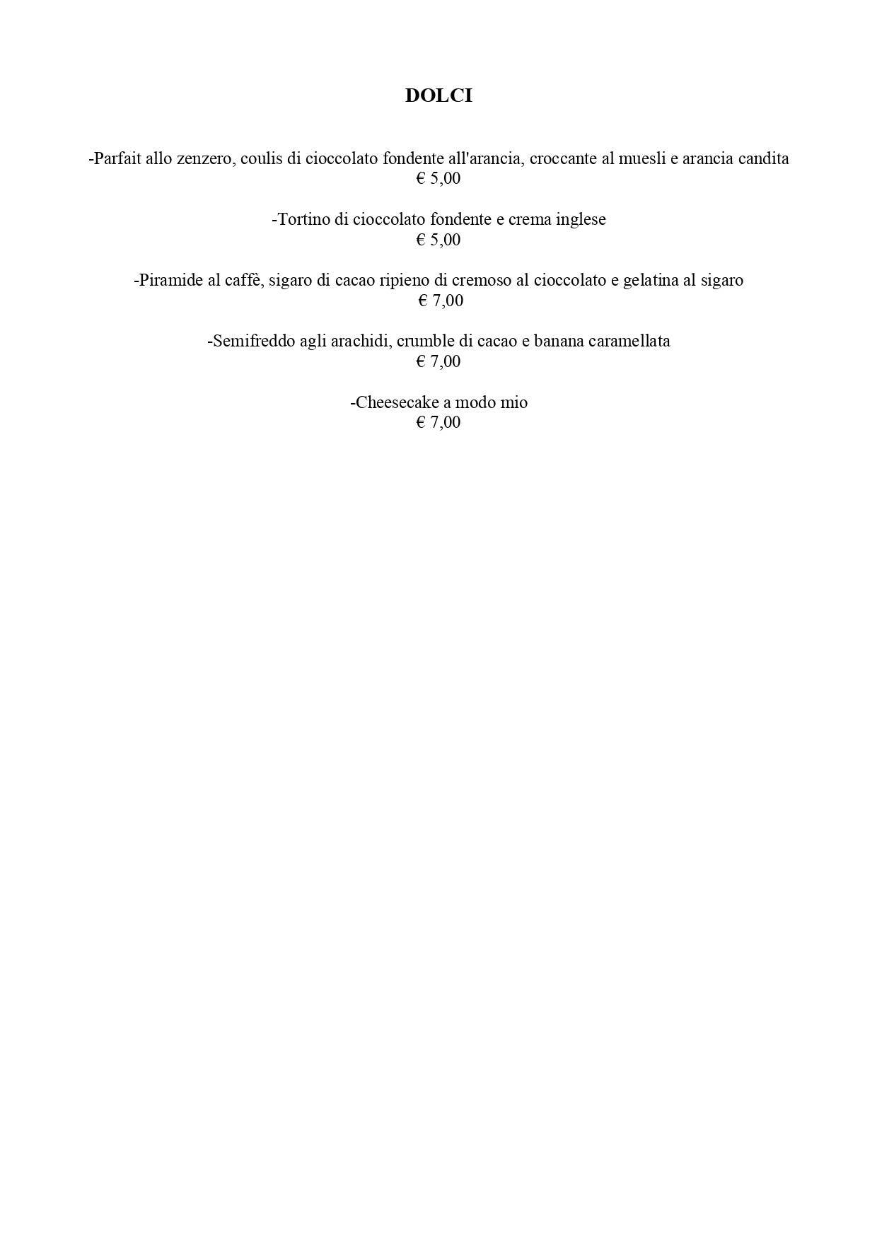 Menu di L'Officina 