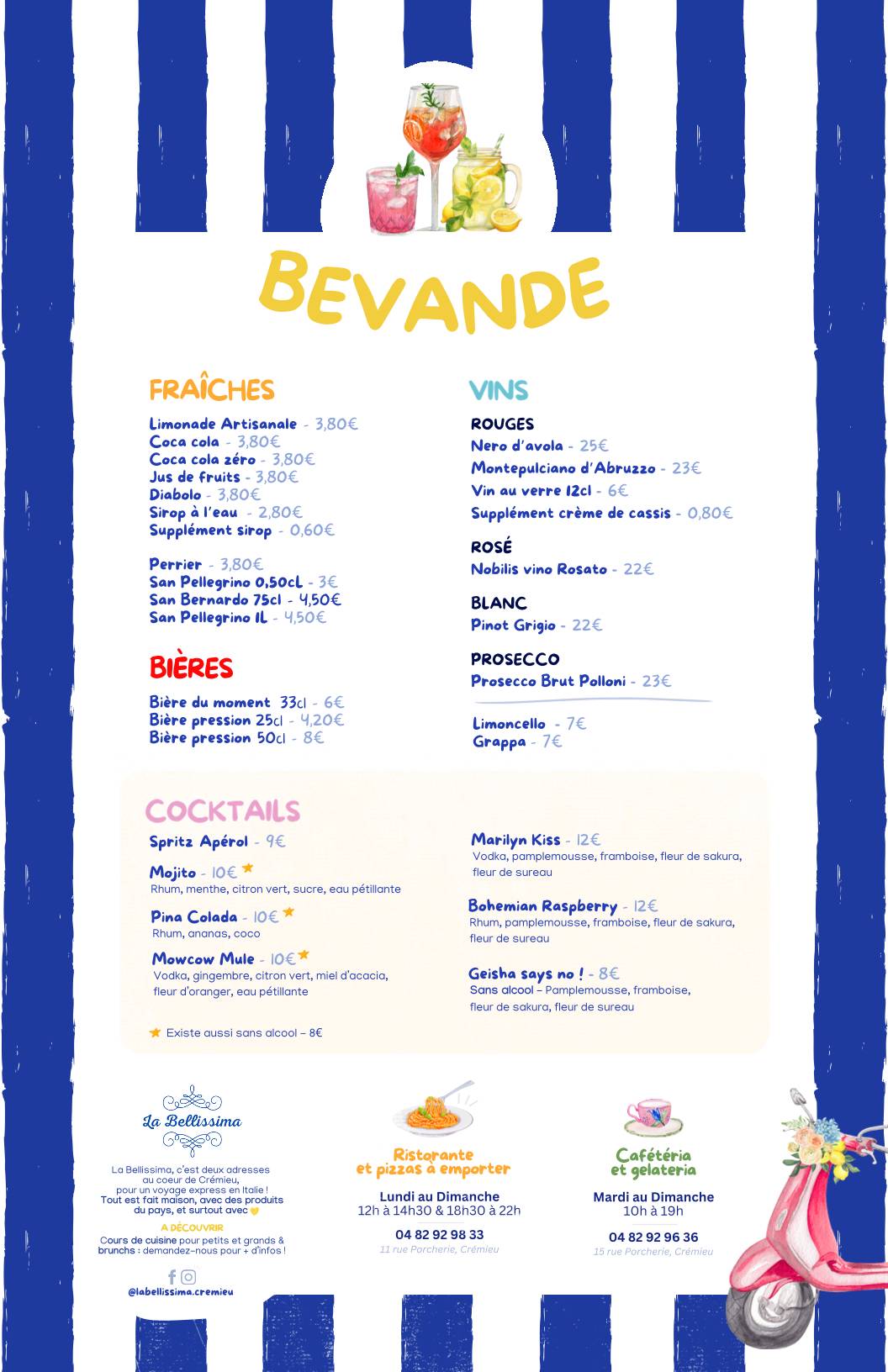 Menu de La Bellissima Ristorante Pizzeria