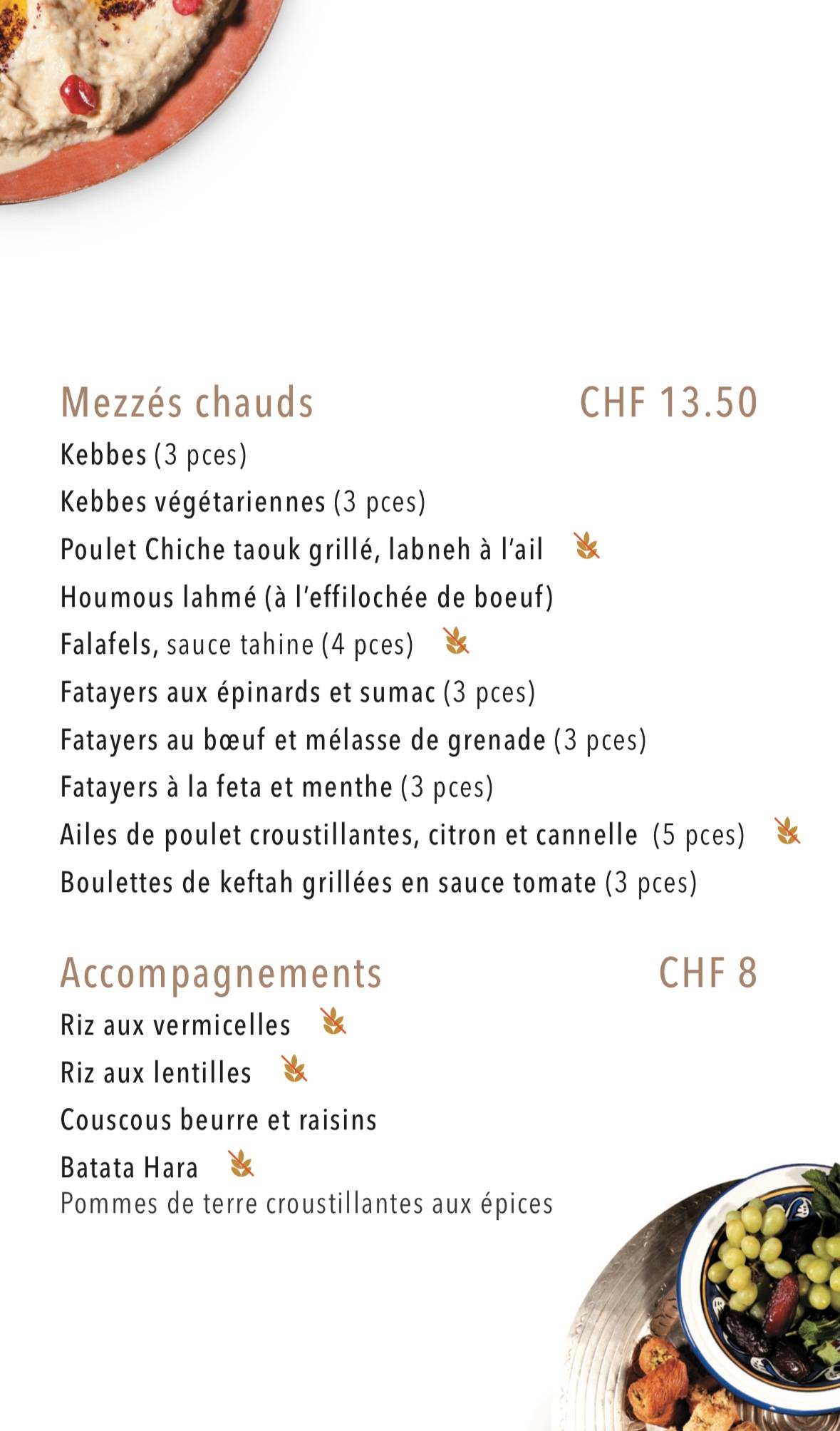 Menu di La Caravane Passe 