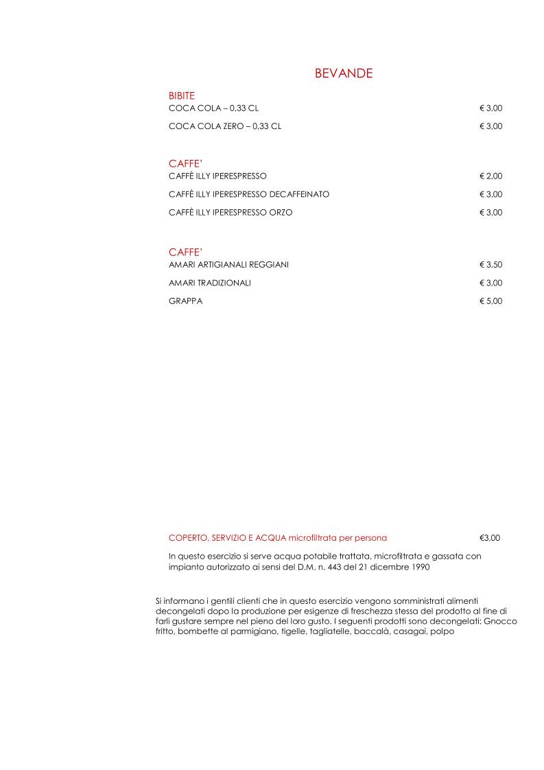 Menu di La Ferramenta del Gusto Emiliano 