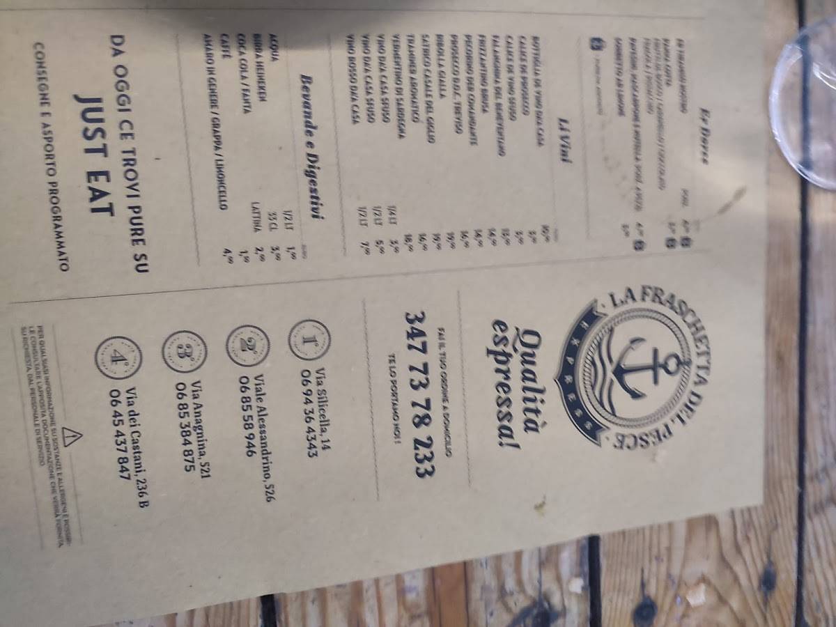 Menu di La Fraschetta del Pesce Express 