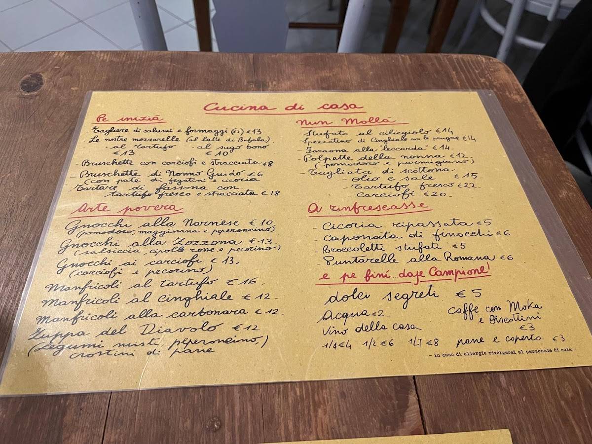 Menu di La Gallina Liberata 
