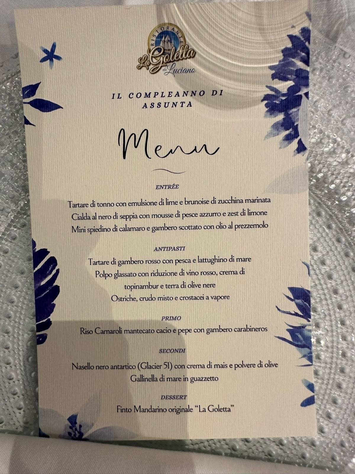 Menu di La Goletta 