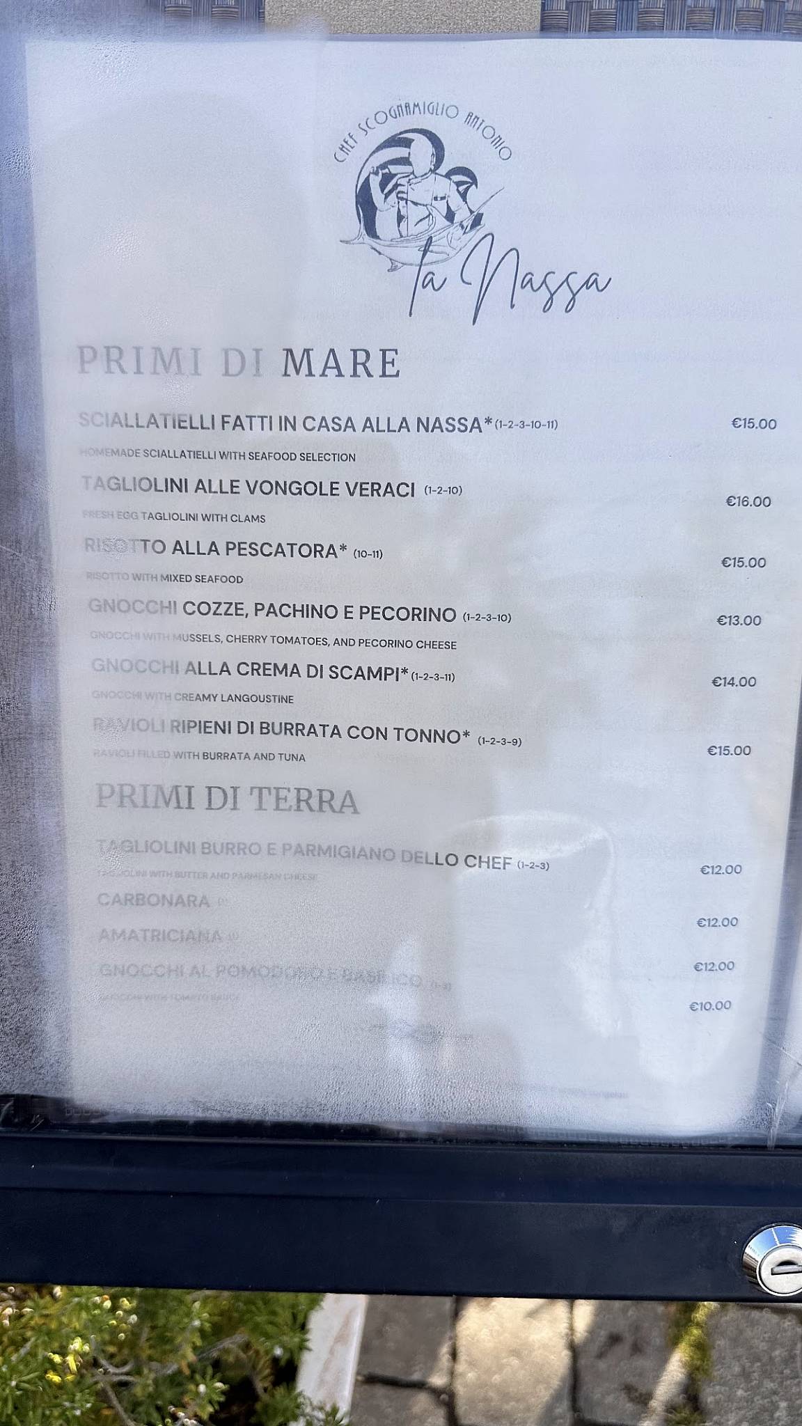 Menu di La Nassa Civitavecchia 