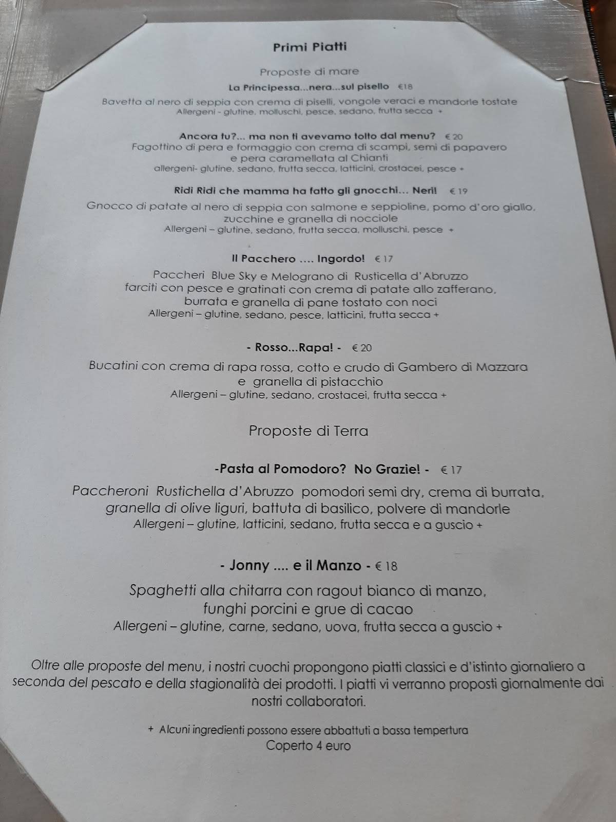 Menu di Ristorante La Peniche 