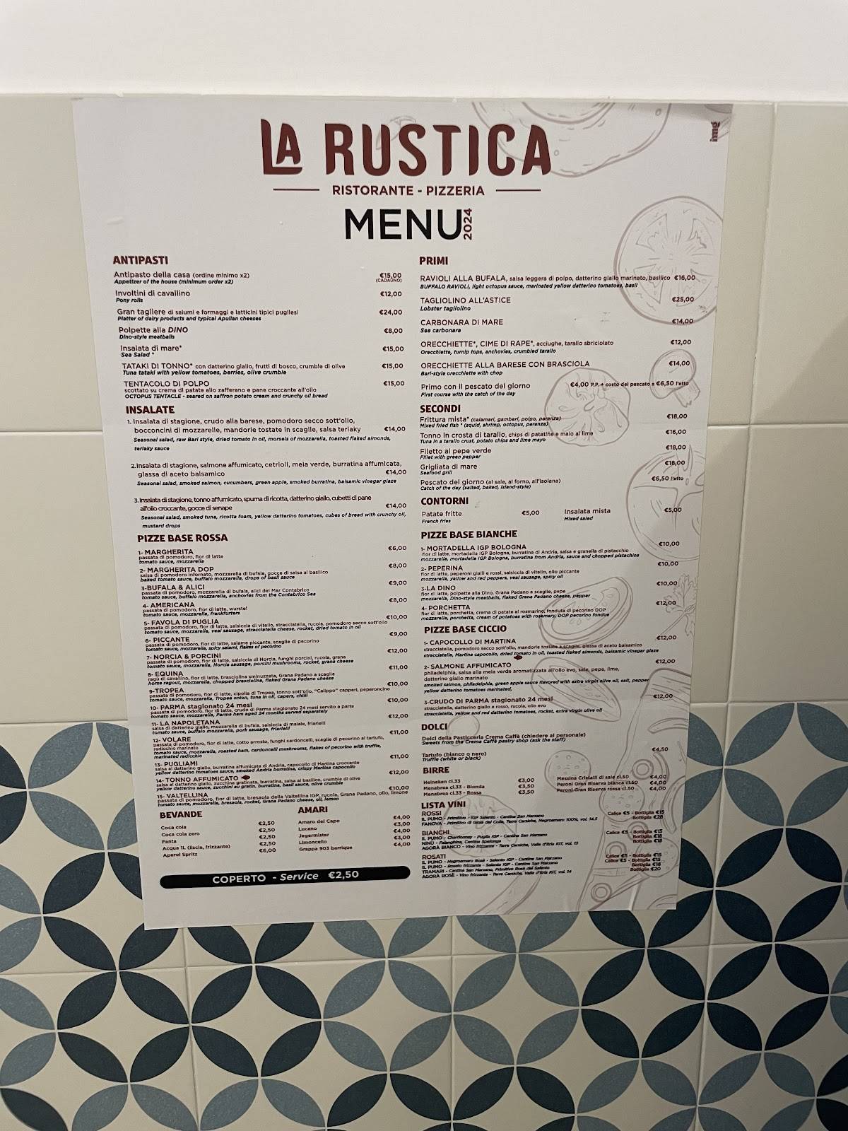 Menu di La Rustica 