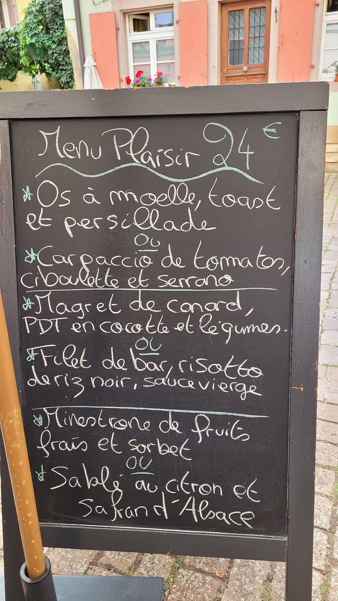 Menu de La Table du 12