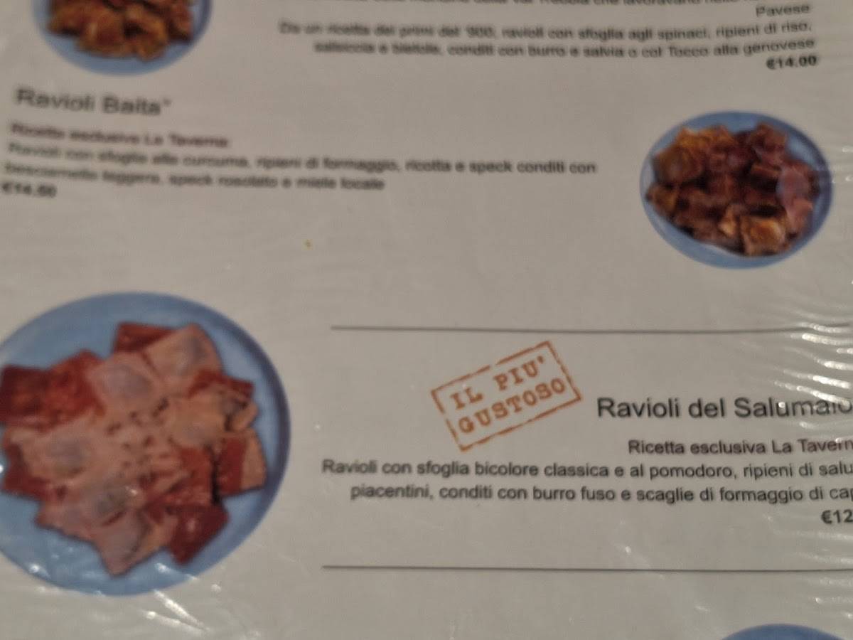 Menu di La Taverna Val Trebbia 