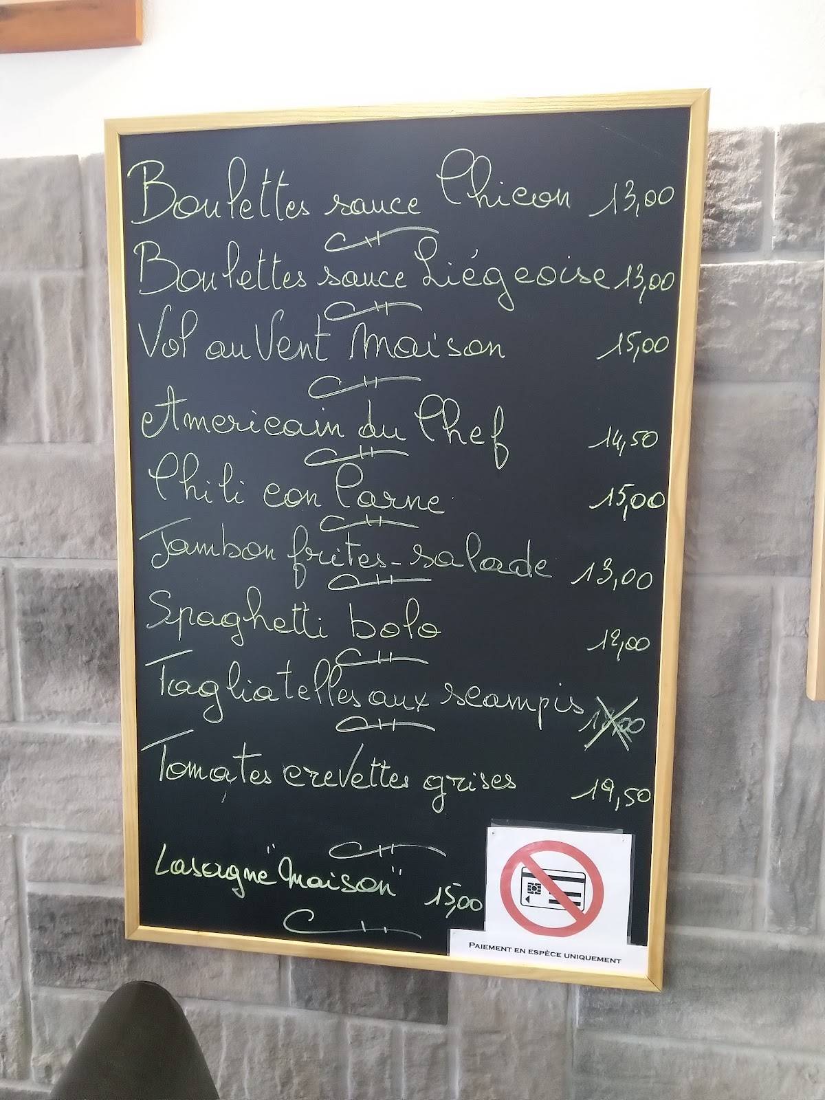 Menu de La Taverne - Tony & Lucy Café