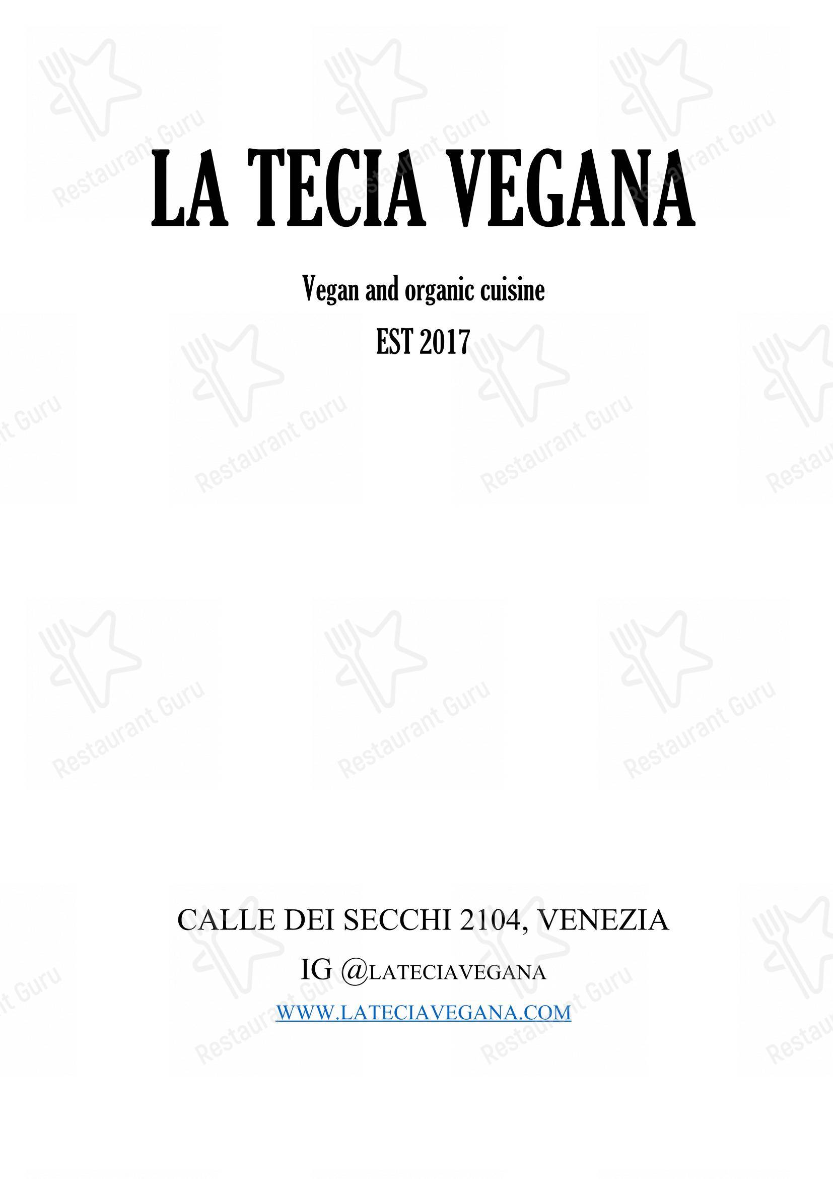 La Tecia Vegana in Venezia - Menu