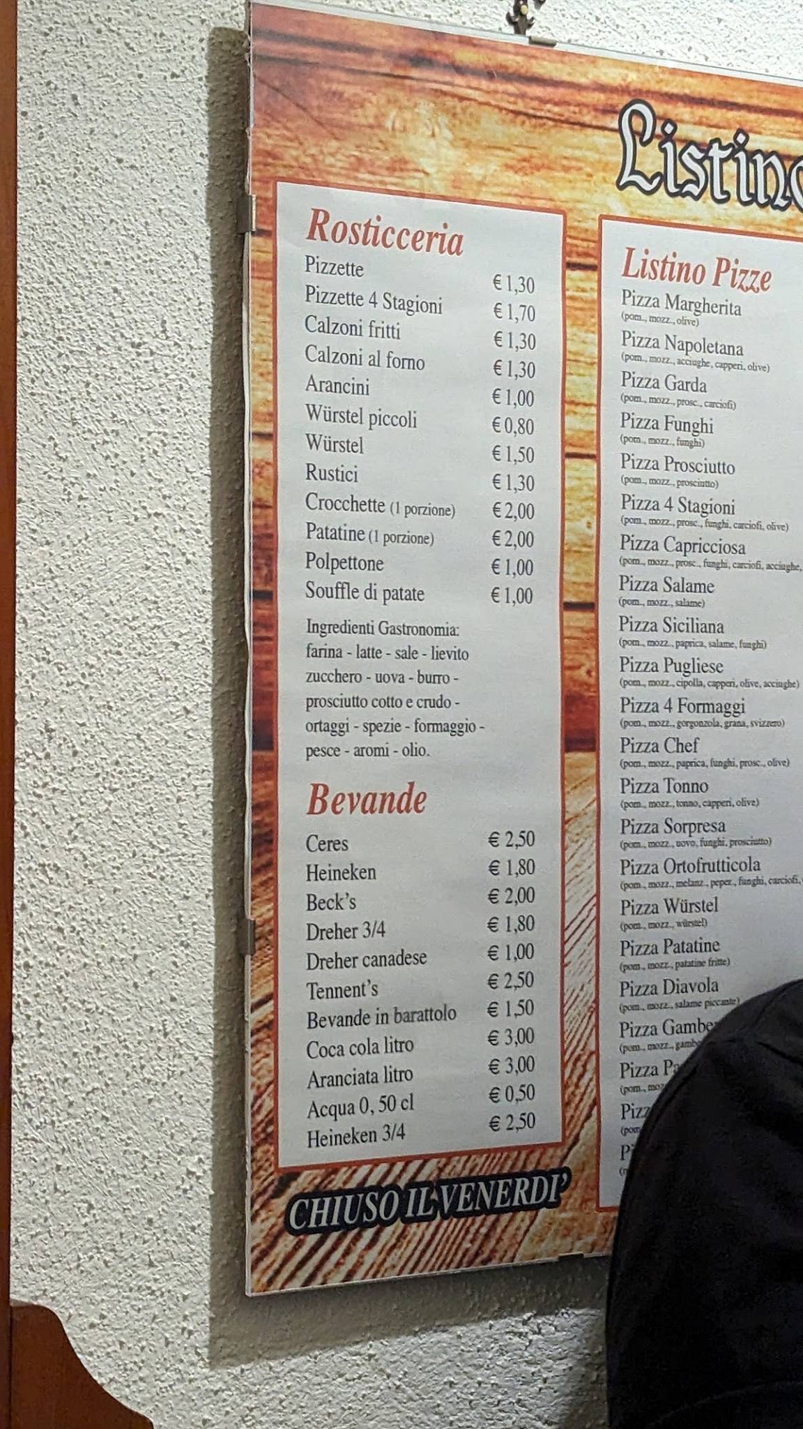 Menu di La Vecchia Locanda 
