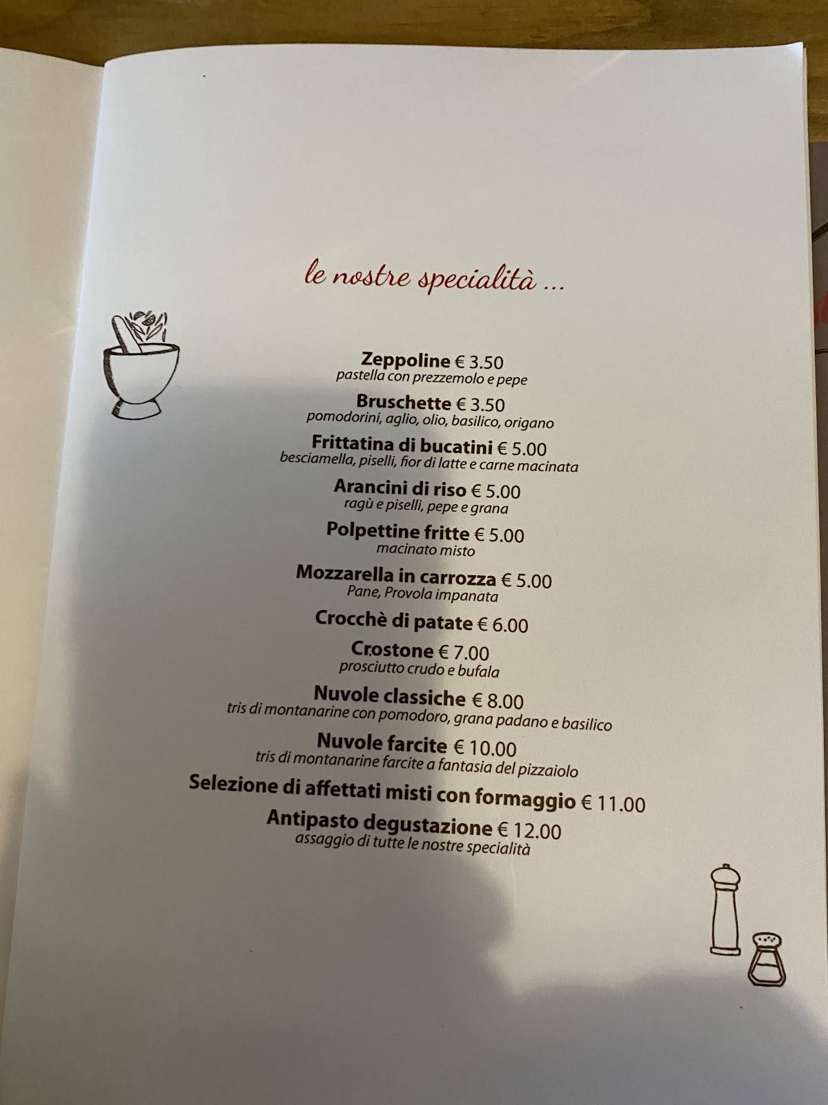 Menu di La Vesuviana San Martino 