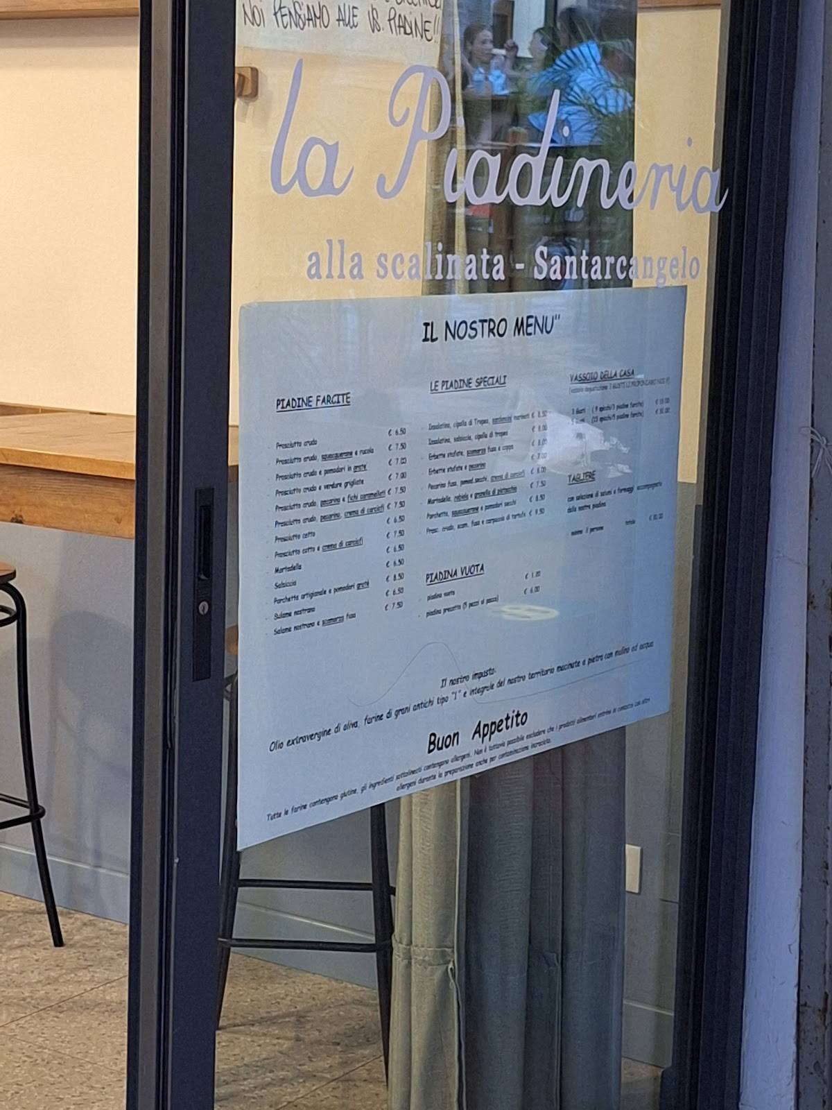 Menu di La piadineria alla scalinata 