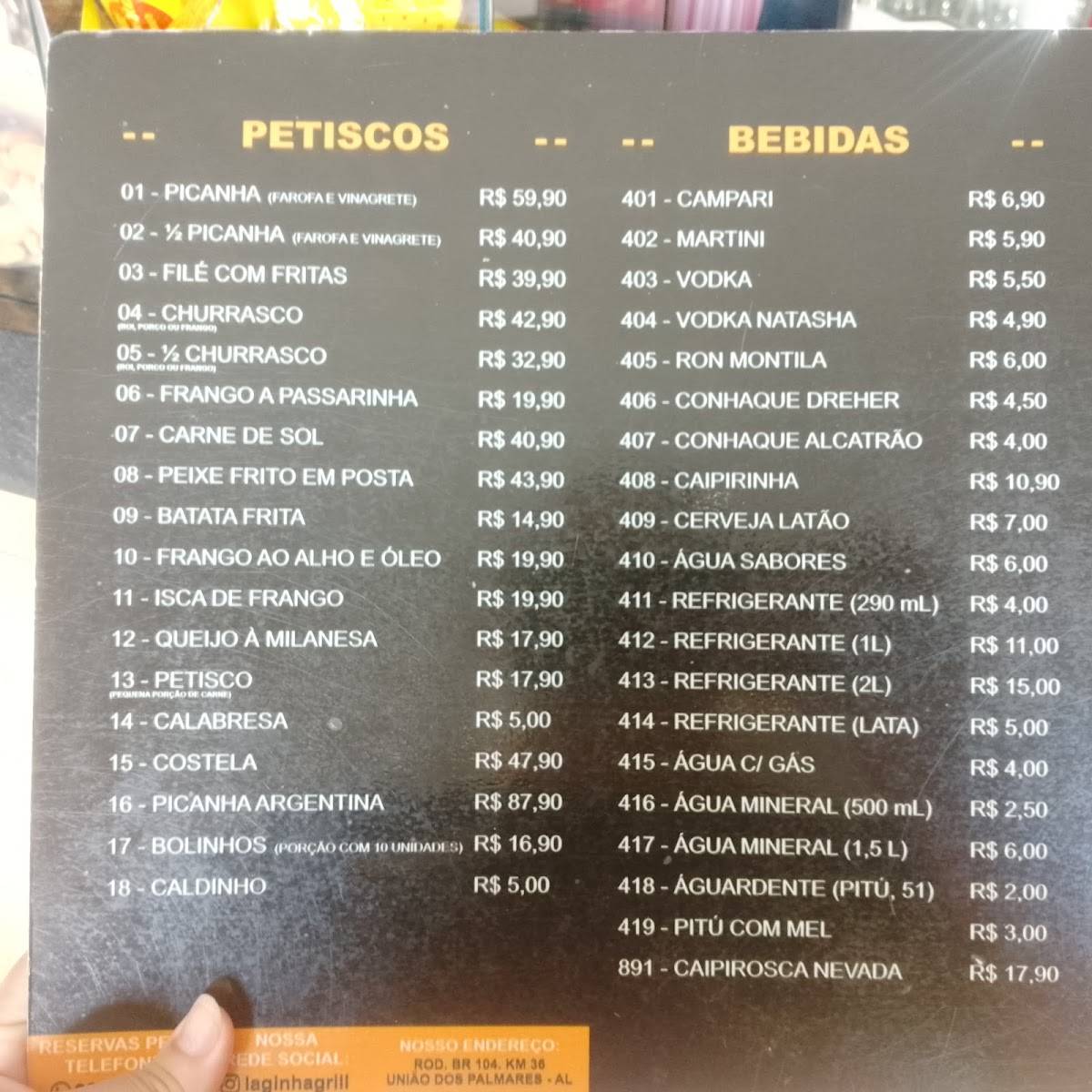 Laginha Grill cardápio