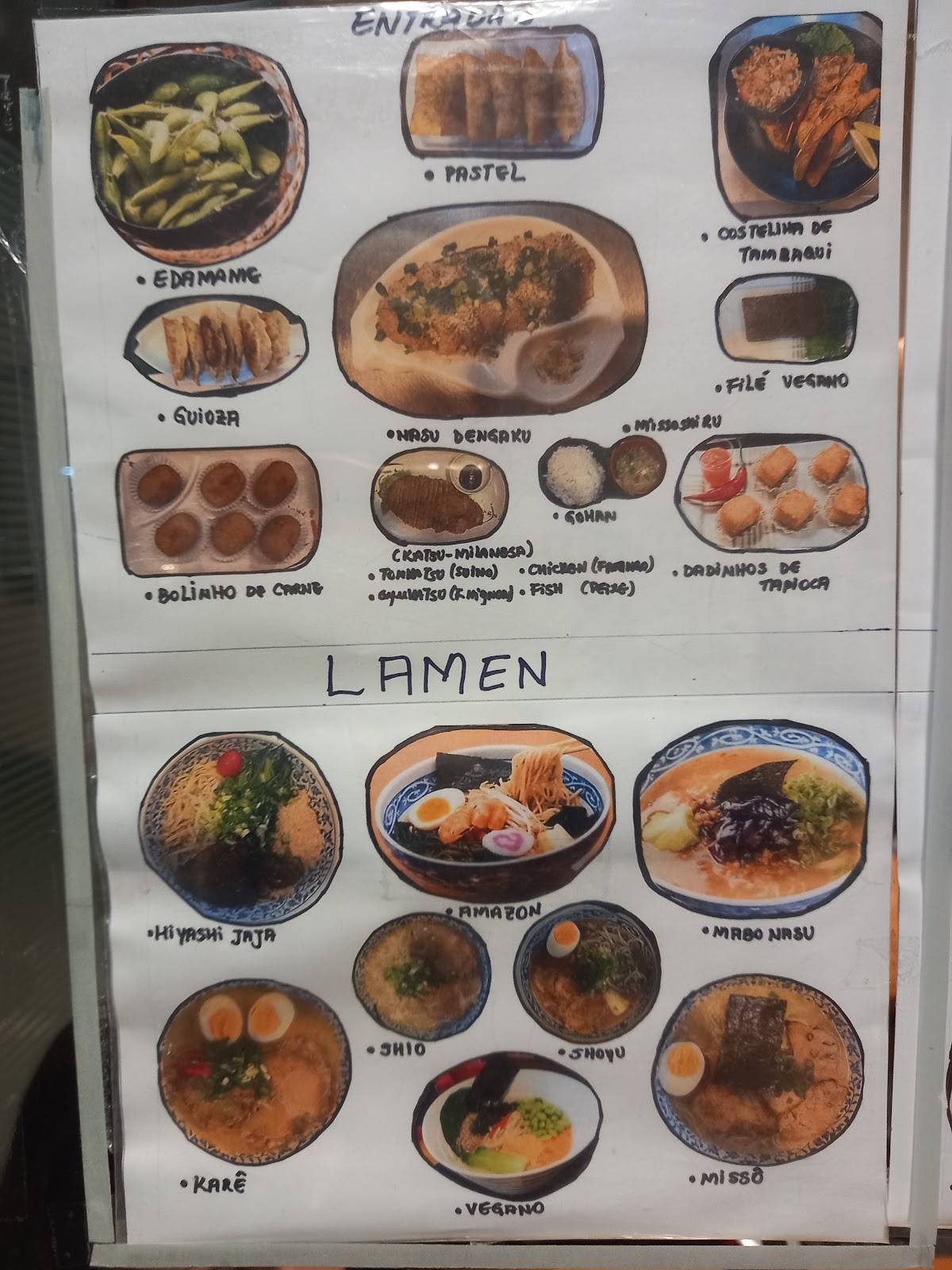 Lamen Açu cardápio