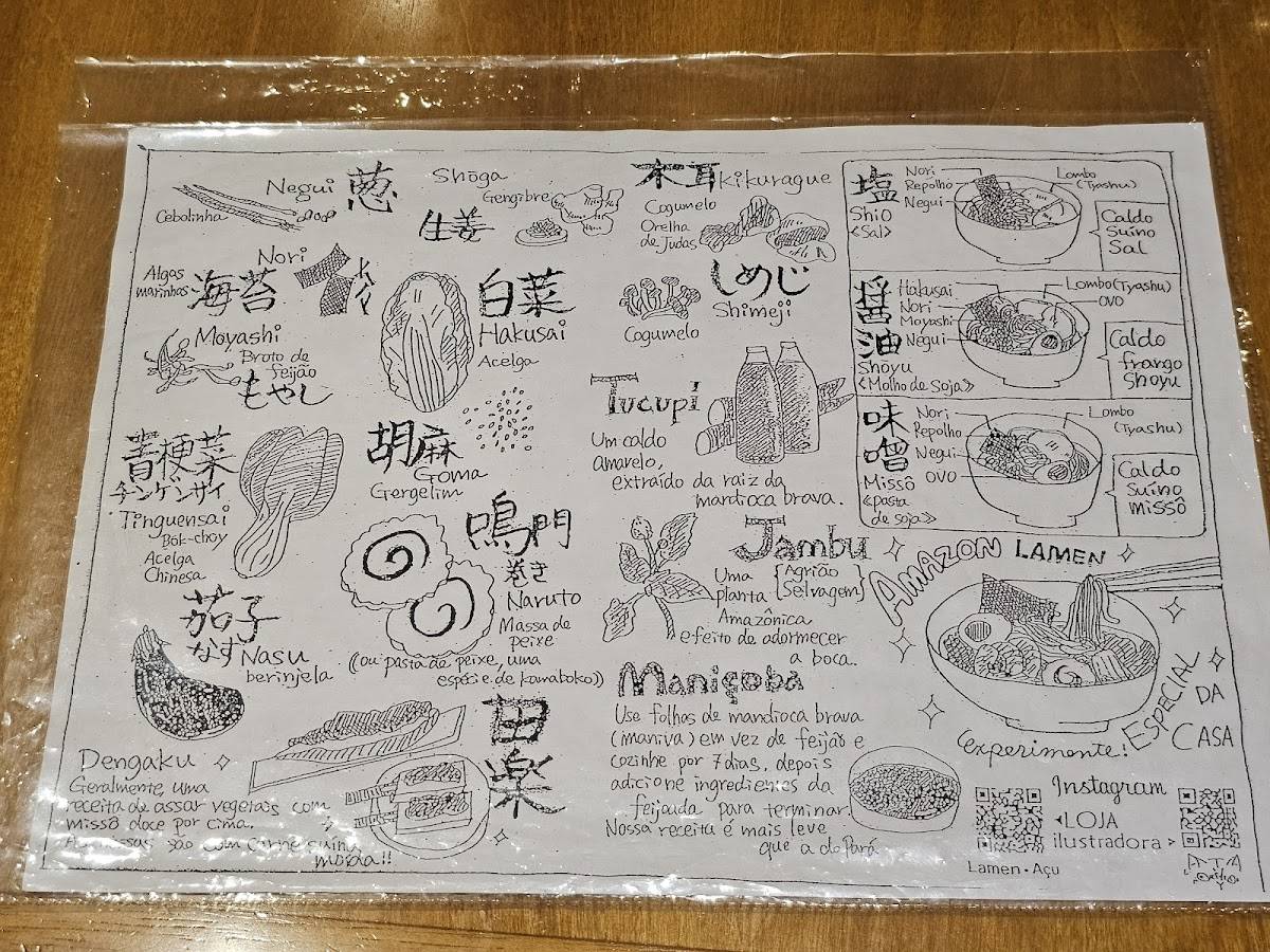 Lamen Açu cardápio