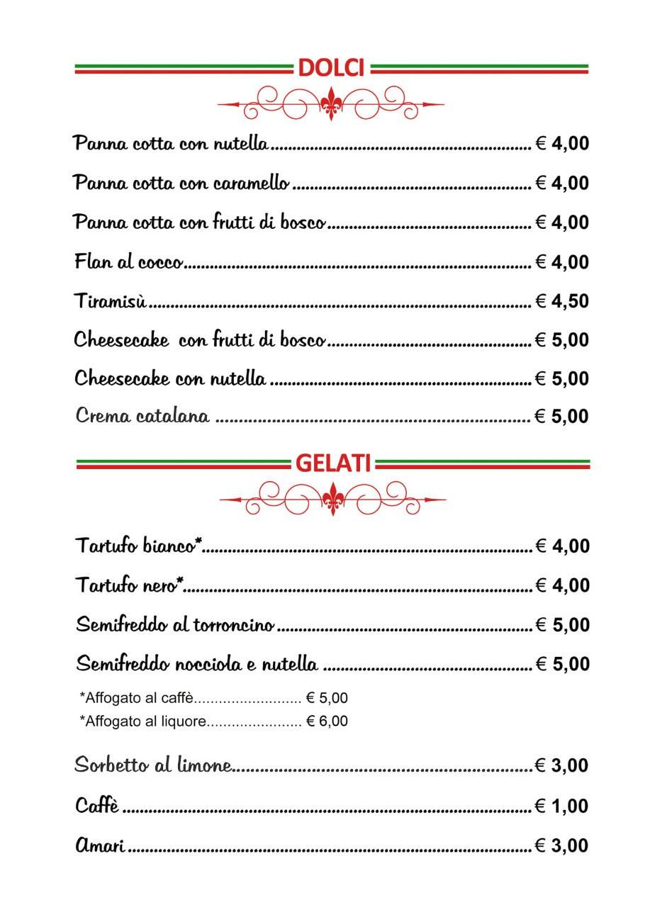 Menu di Pizzeria Malu' 