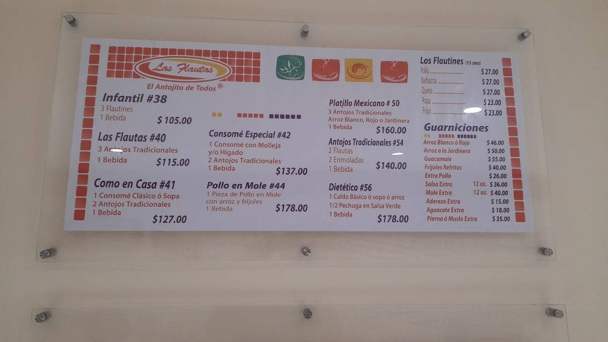 Carta del restaurante Las Flautas Providencia, Guadalajara, Valparaíso 2372