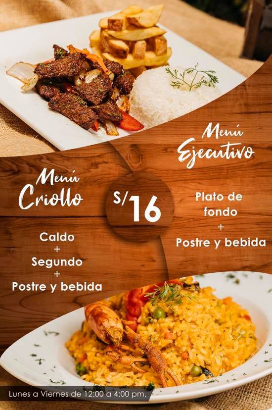 Menu at Las Tias restaurant, Arequipa