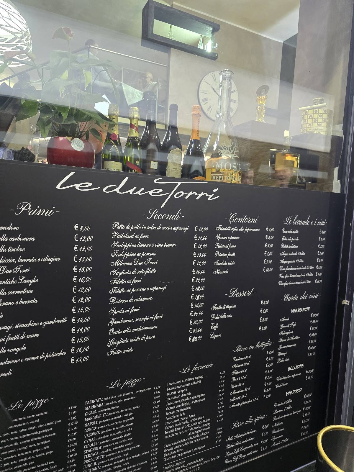 Menu di Le Due Torri 