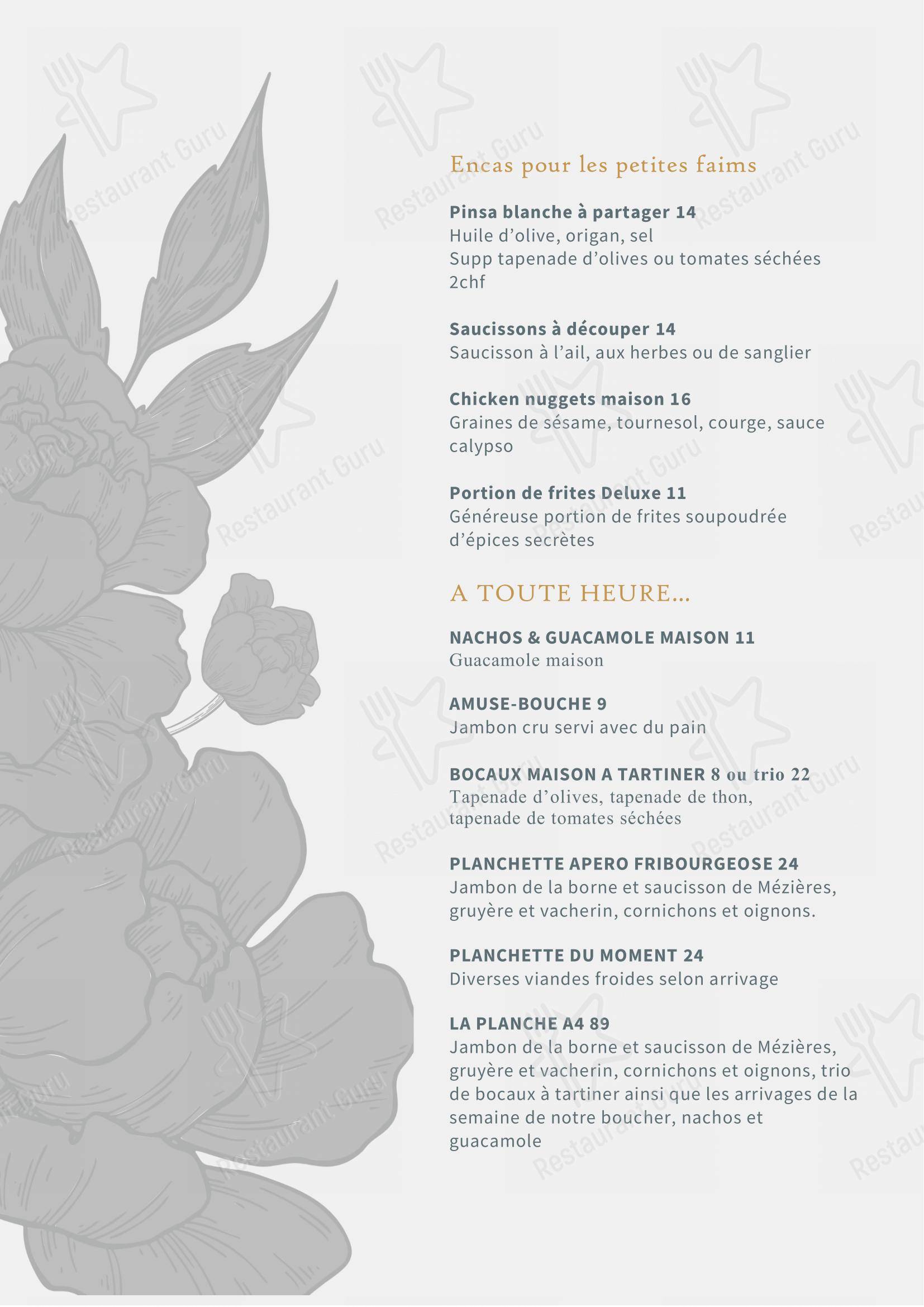 Menu di Le Moderne - Menu bar