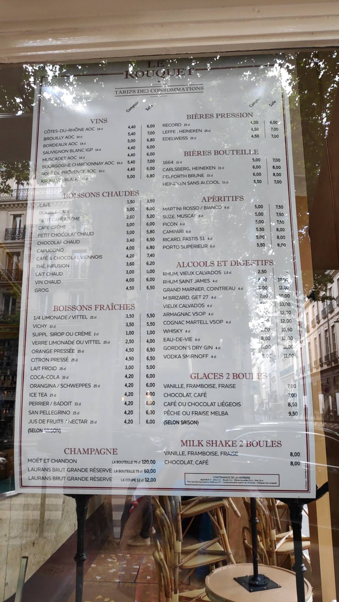 Menu de Le Rouquet