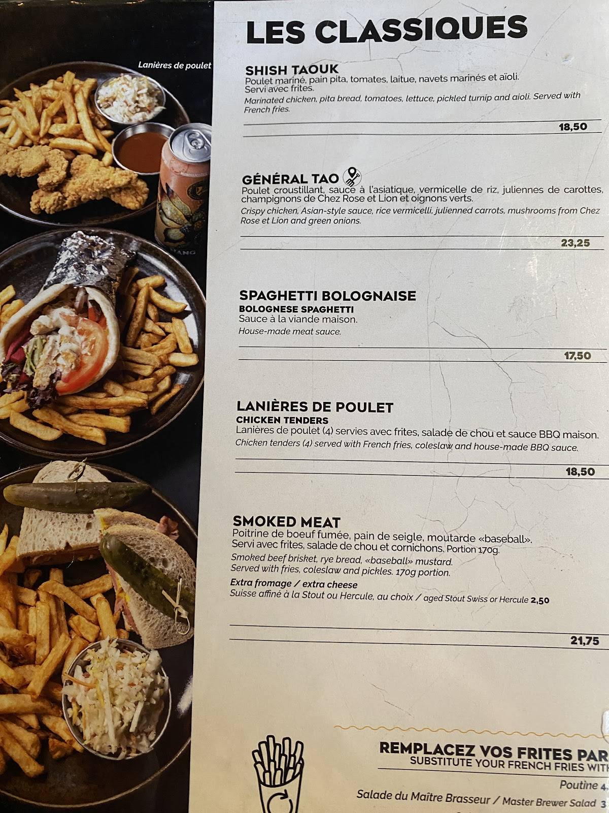 Menu de Le Saint-Pub - Microbrasserie Charlevoix