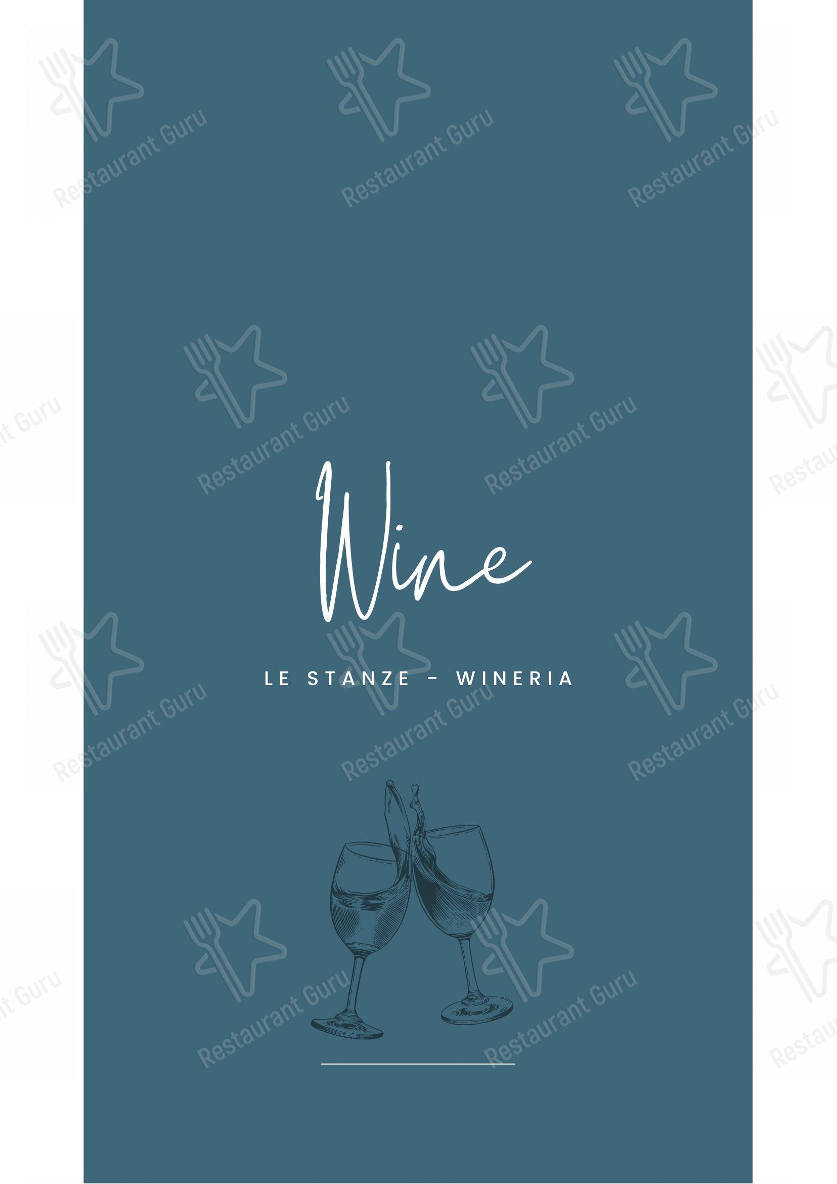 Menu per Le Stanze wineria
