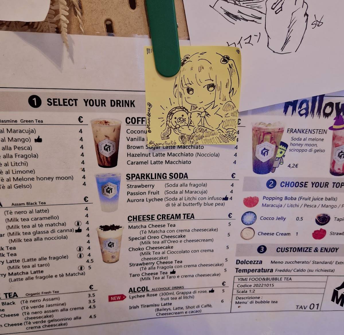 Menu di Yimi Food & Bubble Tea - Specialità Asiatiche 