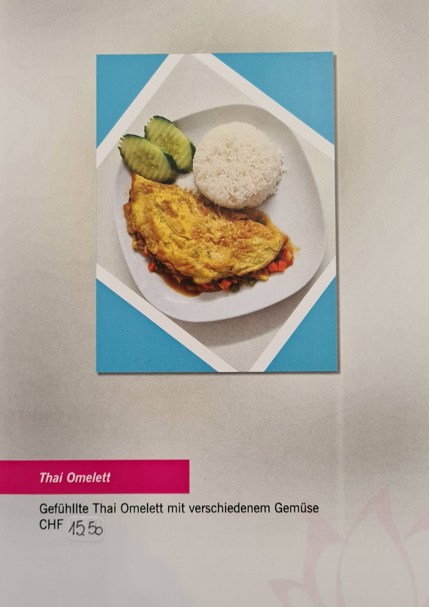 Menu di Lee's Thai Im Tempel Buchenstrasse 13 in Herisau Appenzell 