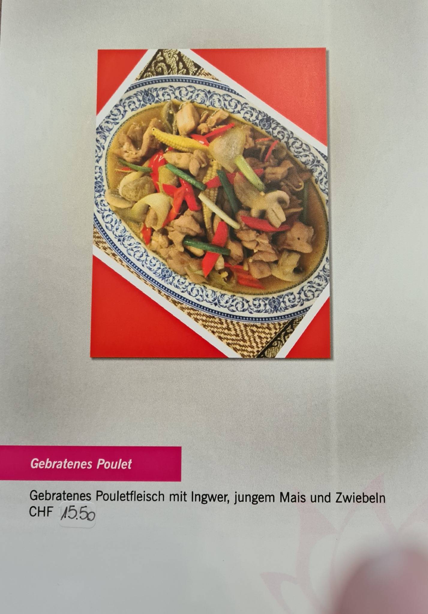 Menu di Lee's Thai Im Tempel Buchenstrasse 13 in Herisau Appenzell 