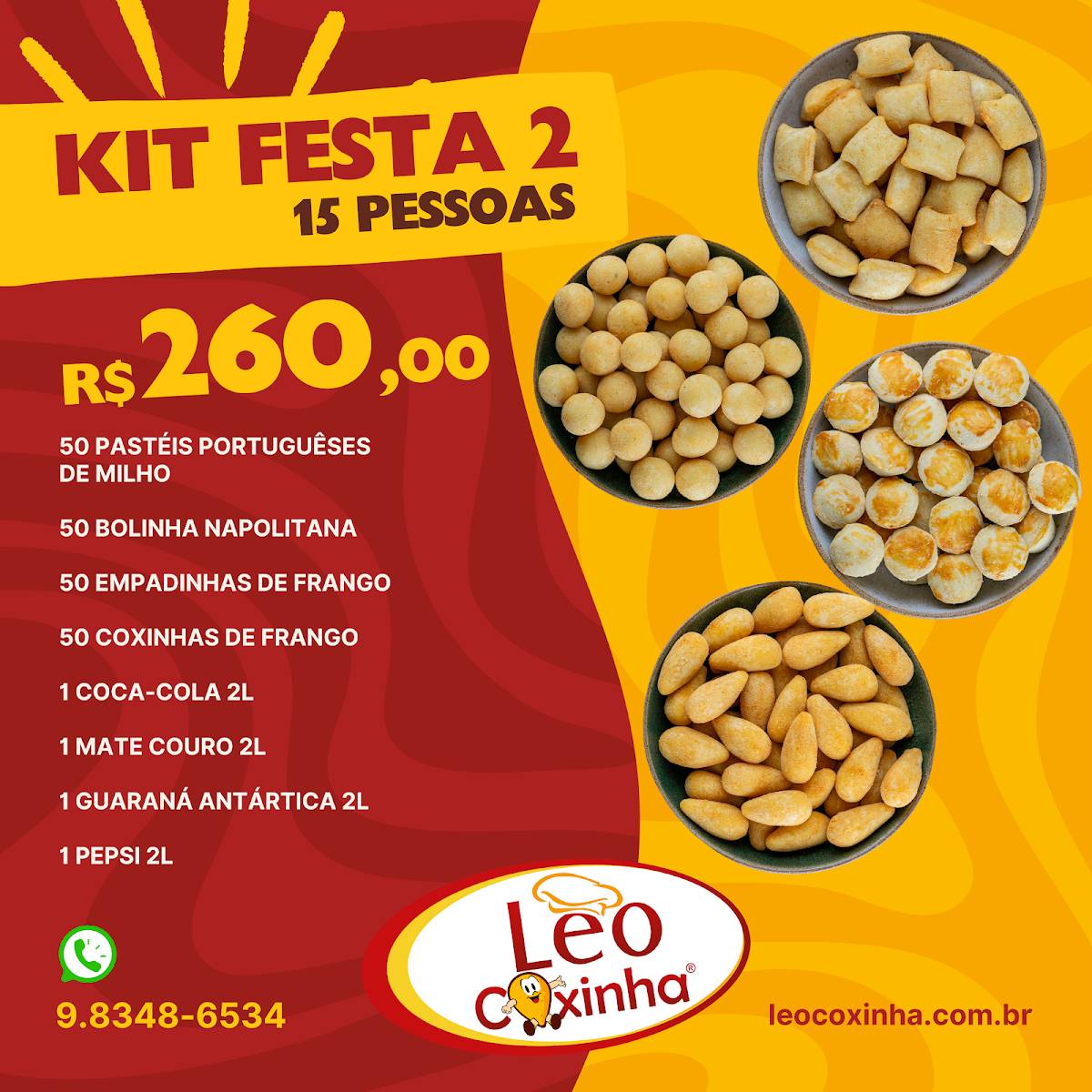 Léo Coxinha cardápio