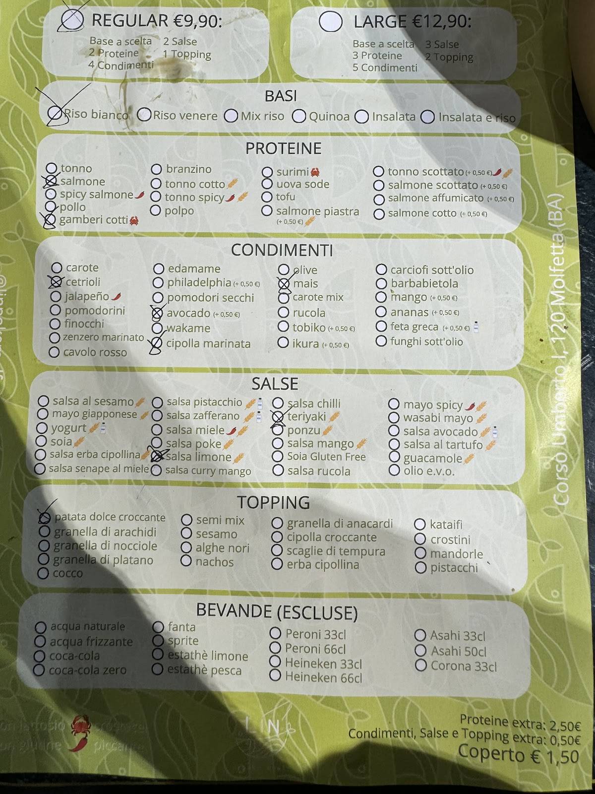 Menu di Lin poke 