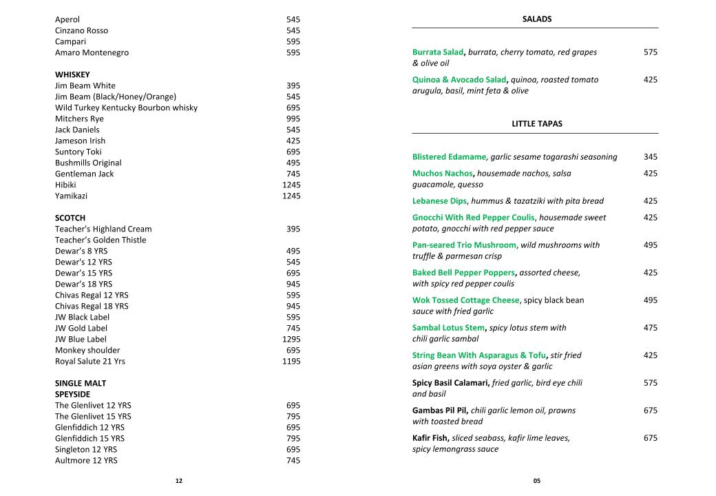 Little Bit Sober menu