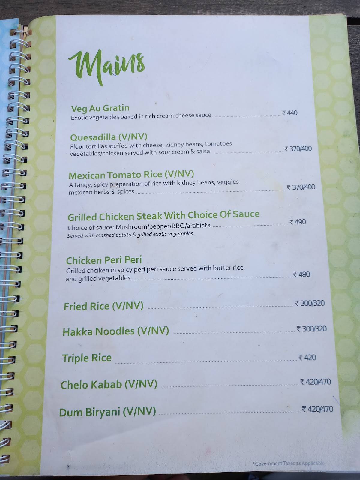 Little's Bistro menu