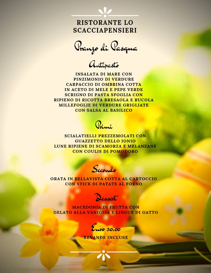 Menu di Lo Scacciapensieri Hotel & Restaurant 