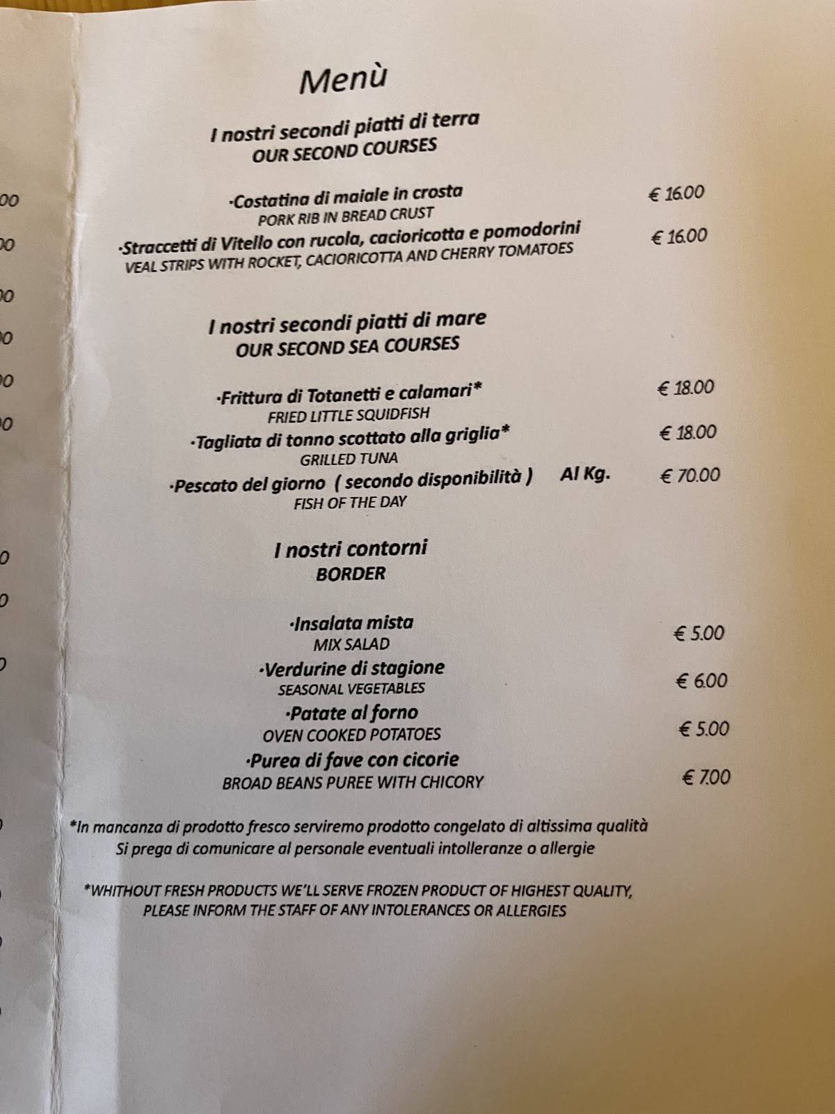 Menu di Locanda Dei Semplici 