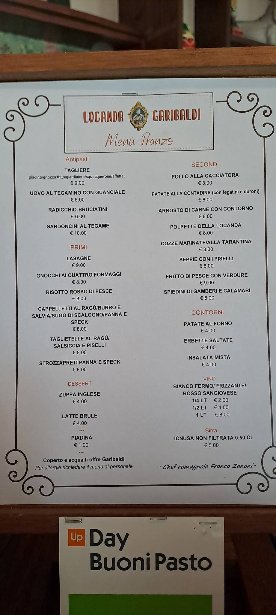Menu di Locanda Garibaldi 