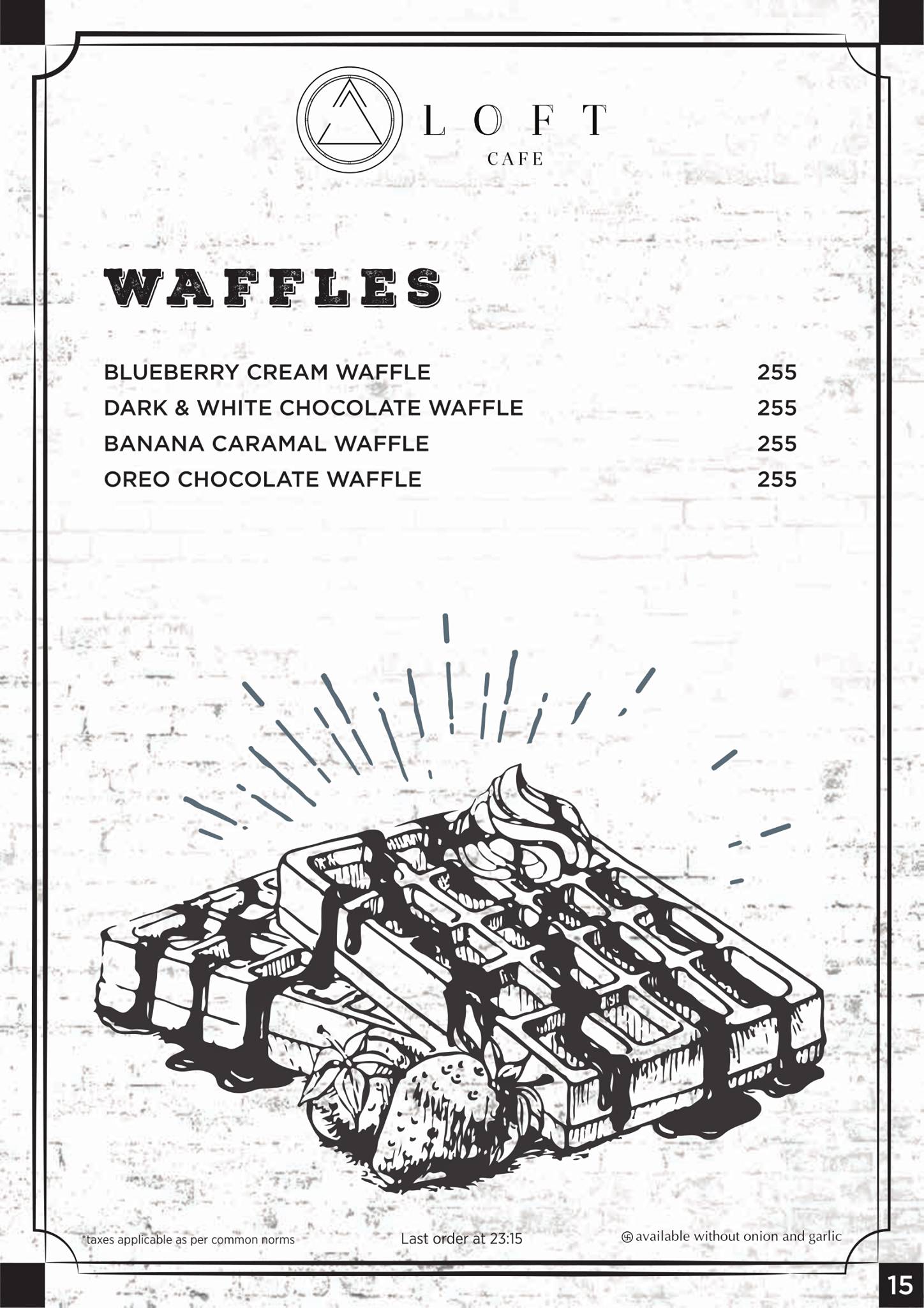 Loft Cafe & Restro menu