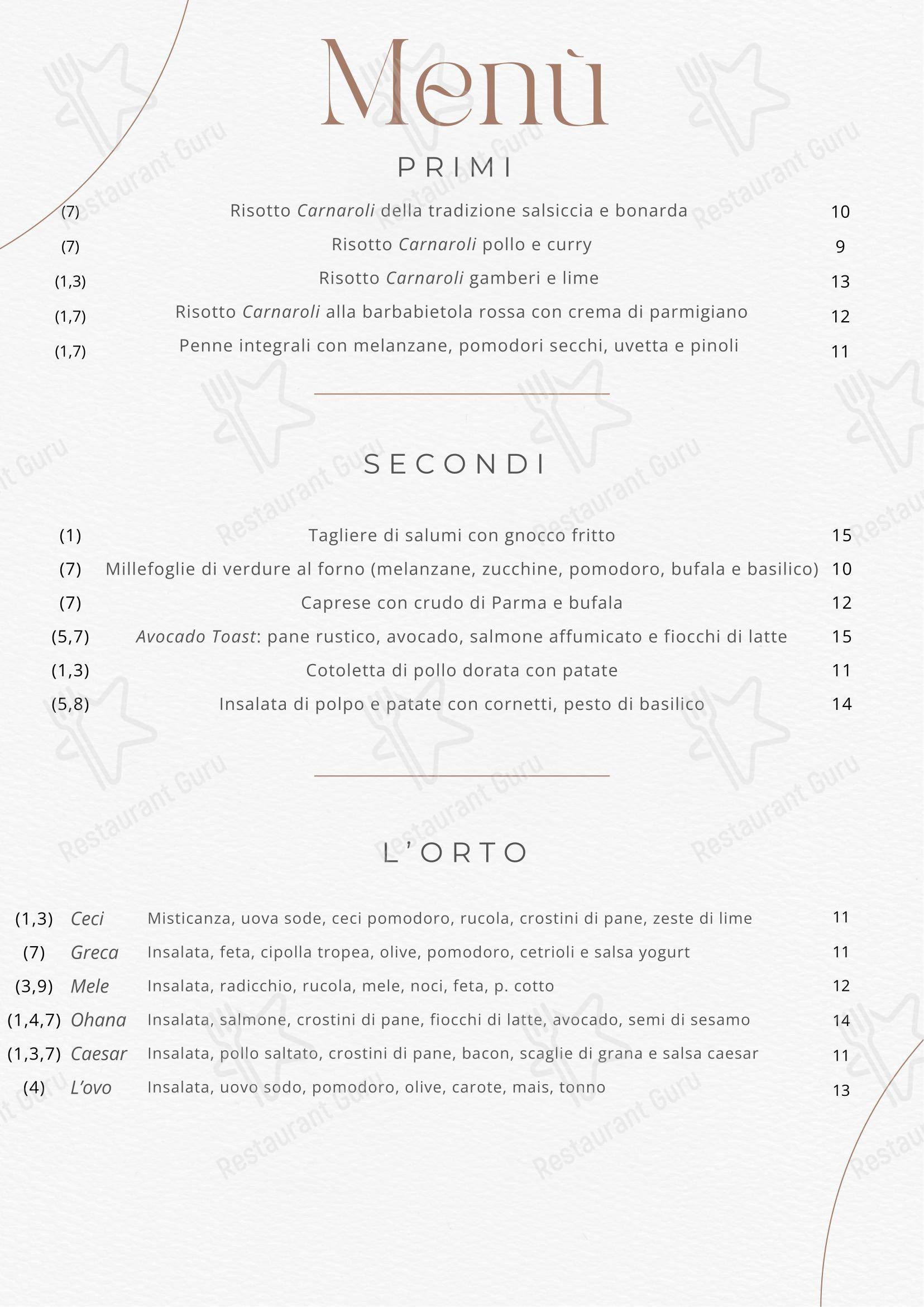Menu per Loft10 Pavia pub & bar