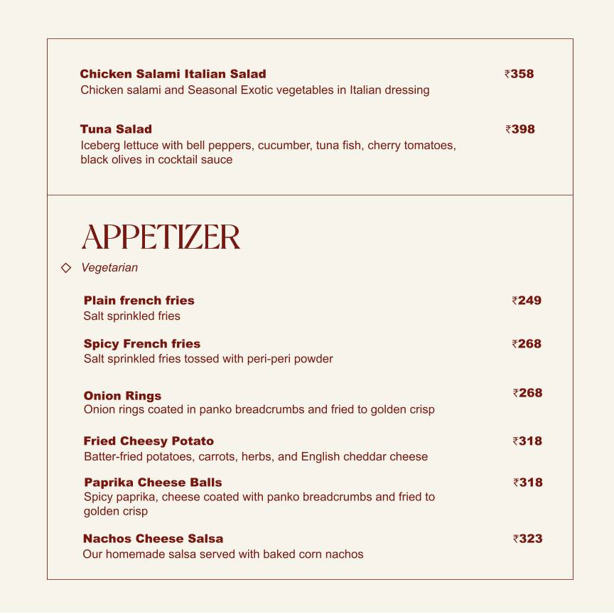 Roastery Coffee House Gomti Nagar menu