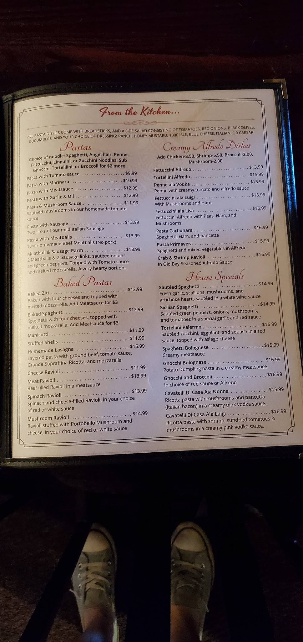 Menu at Luigi & Sons pizzeria, Rock Hill