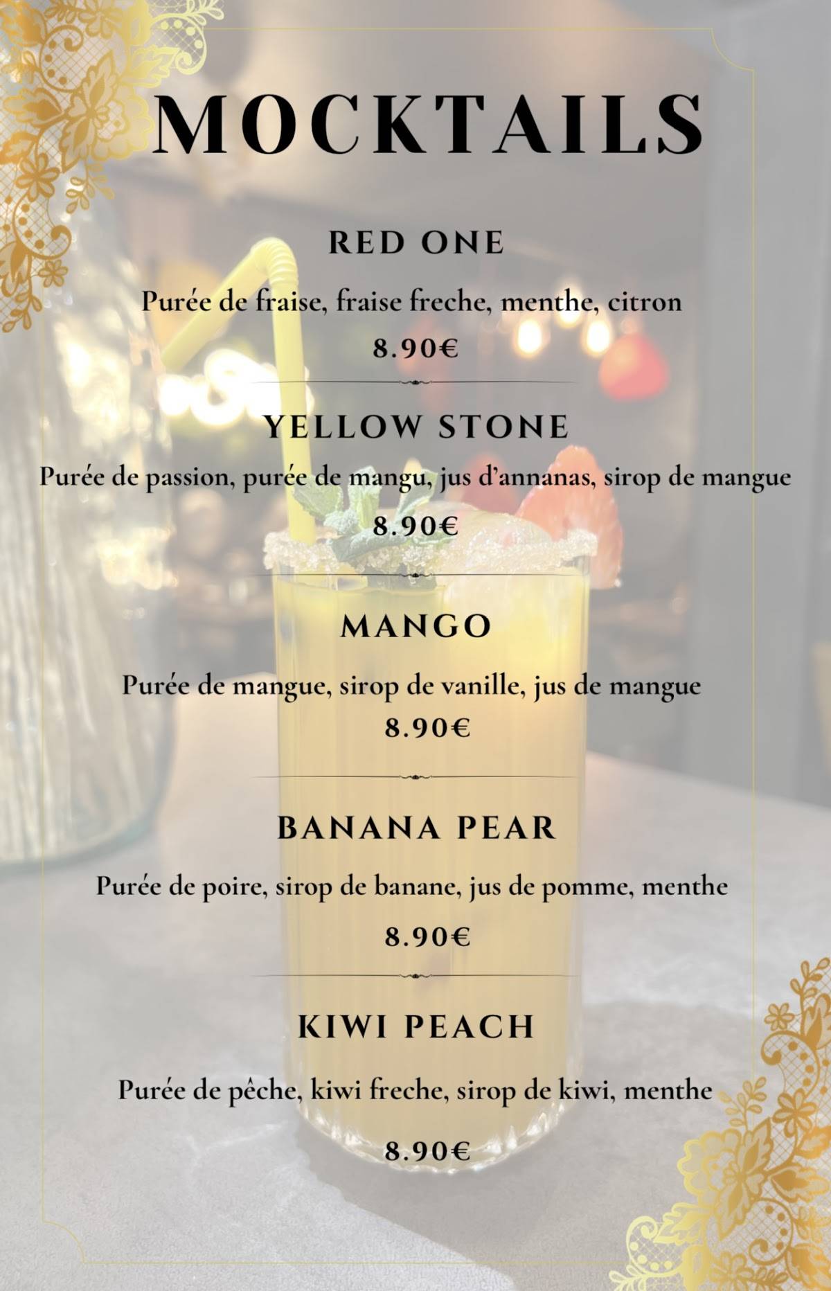 Menu de Restaurant New Fork