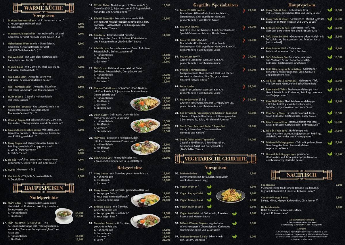 Speisekarte von MAISEN Restaurant vietnamese kitchen sushi