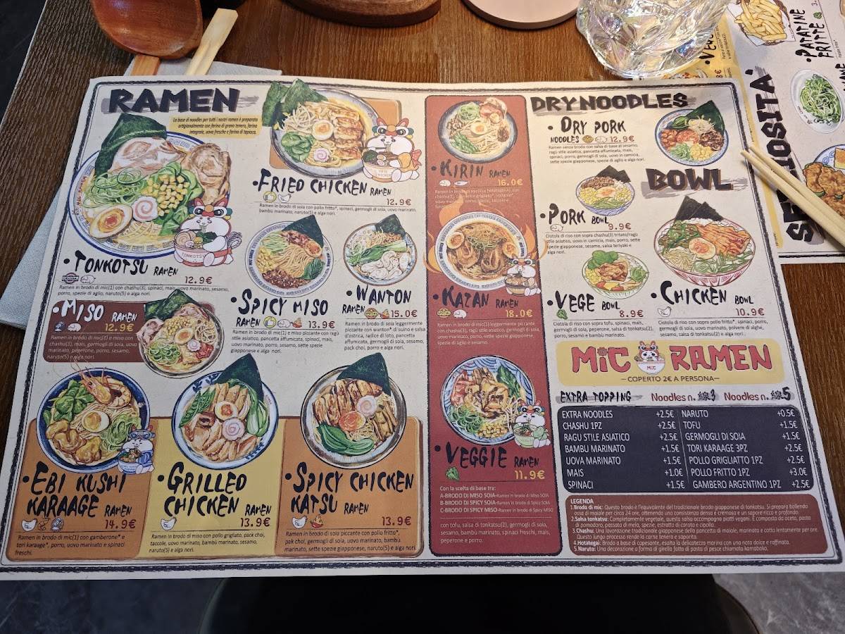 Menu di MIC RAMEN Desio 